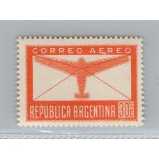 ARGENTINA 1942 GJ 857 ESTAMPILLA NUEVA MINT CON VARIEDAD NO CATALOGADA PUNTO EN LA PRIMER 